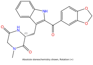 (3R)-3-[[2-(1,3-Benzodioxol-5-ylcarbonyl)-1H-indol-3-yl]methyl]-1-methyl-2,5-piperazinedione