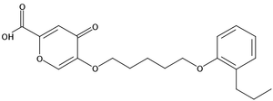 4H-Pyran-2-carboxylic acid, 4-oxo-5-[[5-(2-propylphenoxy)pentyl]oxy]-