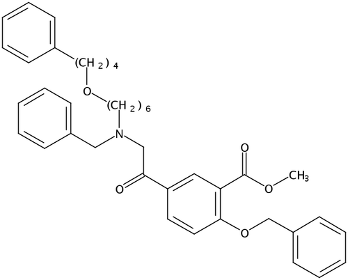 Benzoic acid, 5-[2-[[6-(4-phenylbutoxy)hexyl](phenylmethyl)amino]acetyl]-2-(phenylmethoxy)-, methyl ester