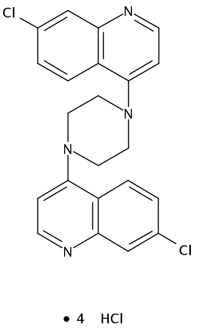 Quinoline, 4,4'-(1,4-piperazinediyl)bis[7-chloro-, tetrahydrochloride