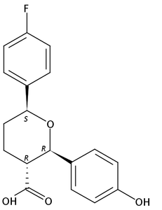 (2R,3R,6S)-6-(4-Fluorophenyl)Tetrahydro-2-(4-Hydroxyphenyl)-2H-Pyran-3-Carboxylic Acid