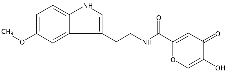 4H-Pyran-2-carboxamide, 5-hydroxy-N-[2-(5-methoxy-1H-indol-3-yl)ethyl]-4-oxo-